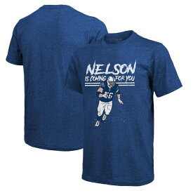 マジェスティックスレッズ メンズ Tシャツ トップス Quenton Nelson Indianapolis Colts Majestic Threads TriBlend Player Graphic TShirt Royal