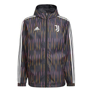 adidas AfB_X Y Xj[J[ yadidas Juve Windbreakr Juventus Soccer/Football Training Sports hooded Logo Jacket Black GR2901z TCY US_M_XL