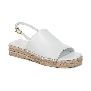 tRTg fB[X T_ V[Y Women's Rune Open Round Toe Slingback Espadrille Sandals Bright White Leather