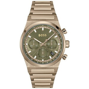 ヒューゴボス メンズ 腕時計 アクセサリー Men's Candor Quartz Chronograph Ionic Plated Beige Gold-Tone Stainless-Steel Watch, 41mm Gold-tone