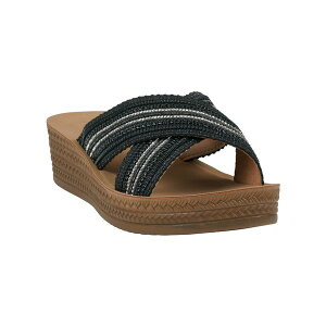 W[V[V[Y fB[X T_ V[Y Women's Robyn Embellished Crisscross Strap Wedge Sandals Black