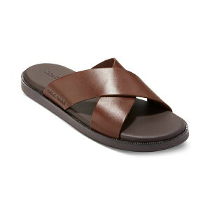 R[n[ Y T_ V[Y Men's Nantucket Cross Strap Slip-On Slide Sandals Ch Woodbury / Java
