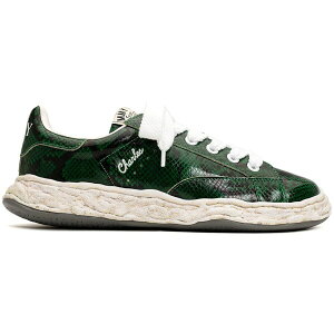 Maison Mihara Yasuhiro �~�n�����X�q�� �����Y �X�j�[�J�[ �yMaison Mihara Yasuhiro Charles OG Sole Leather Low Python Printed Green�z �T�C�Y US_7.5(25.5cm) Green