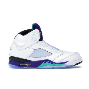 Jordan �W���[�_�� �����Y �X�j�[�J�[ �yJordan 5 Retro Grape Fresh Prince�z �T�C�Y US_8(26.0cm) White/New Emerald-Grape Ice-Black