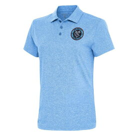 アンティグア レディース ポロシャツ トップス New York City FC Antigua Women's Motivated Polo Heather Powder Blue