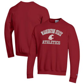 チャンピオン メンズ パーカー・スウェットシャツ アウター Washington State Cougars Champion Athletics Logo Pullover Sweatshirt Crimson