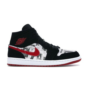 Jordan �W���[�_�� �����Y �X�j�[�J�[ �yJordan 1 Mid Newspaper Air Times�z �T�C�Y US_7(25.0cm) Black/Gym Red-White