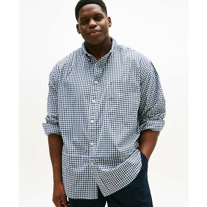 g~[ qtBK[ Y Vc gbvX Men's Big & Tall Classic-Fit Twain Stretch Check Shirt Desert Sky