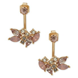 ロンナアンドリリー レディース ピアス＆イヤリング アクセサリー Gold-Tone Crystal & Crackled Stone Floater Earrings Pink