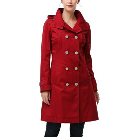 キミ アンド カイ レディース ジャケット＆ブルゾン アウター Women's Eeva Water-Resistant Hooded Trench Coat Red