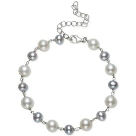 ベル ドゥ メール レディース ブレスレット・バングル・アンクレット アクセサリー Gray & White Cultured Freshwater Pearl (5-6mm & 7-8mm) Bracelet in Sterling Silver (Also in Pink & White Cultured Freshwater Pearl), Created for Macy's Gray