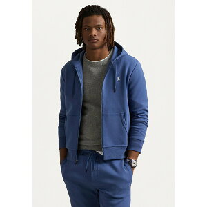 t[ Y T_ V[Y DOUBLE-KNIT FULL-ZIP HOODIE - Zip-up sweatshirt - earth blue