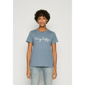 トミー ヒルフィガー レディース Tシャツ トップス SIGNATURE TEE - Print T-shirt - blue coal