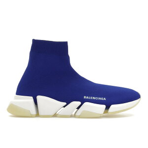 Balenciaga �o�����V�A�K �����Y �X�j�[�J�[ �yBalenciaga Speed 2.0 Recycled Knit Blue Glow�z �T�C�Y US_12(30.0cm) Blue/White/Glow in the Dark