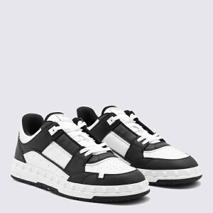 ���@�����e�B�m �K�����@�[�j �����Y �X�j�[�J�[ �V���[�Y Black And White Leather Sneakers NEROBIANCOBIANCONEROBIANCONEROBN