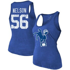 マジェスティックスレッズ レディース Tシャツ トップス Quenton Nelson Indianapolis Colts Majestic Threads Women's Name & Number TriBlend Tank Top Heathered Royal
