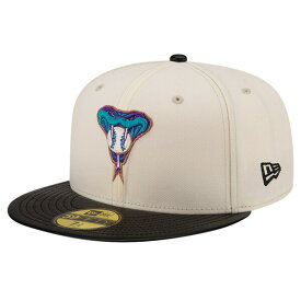 ニューエラ メンズ 帽子 アクセサリー Arizona Diamondbacks New Era Game Night Leather Visor 59FIFTY Fitted Hat Cream