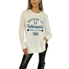 ゲームデイ レディース パーカー・スウェットシャツ アウター Indianapolis Colts Gameday Couture Women's Offside French Terry Side Slit Sweatshirt White