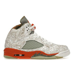 Jordan �W���[�_�� �����Y �X�j�[�J�[ �yJordan 5 Retro Laser�z �T�C�Y US_7.5(25.5cm) White/Army Olive-Solar Orange-Bison