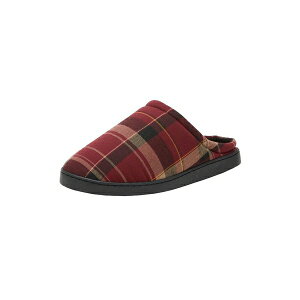 LOTCY Y Xb|E[t@[ V[Y Men's Big & Tall Fleece Clog Slippers Oxblood plaid
