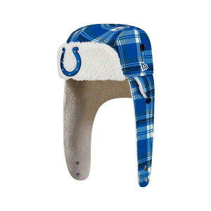 j[G Y Xq ANZT[ Royal Indianapolis Colts Sideline Plaid Sherpa Trapper Hat Royal