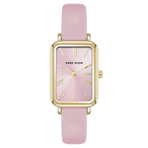 ANC fB[X rv ANZT[ Women's Quartz Rectangular Pink Polyurethane Leather and Gold-Tone Metal Alloy Watch, 23mm Pink, Gold-Tone