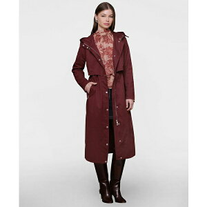 AxbNtB fB[X WPbgu] AE^[ Women's Hooded Canvas Maxi Coat Burgundy