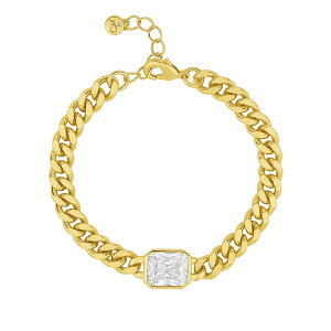 Ah iE fBX fB[X uXbgEoOEANbg ANZT[ Cubic Zirconia Emerald Cut Chain Bracelet Gold