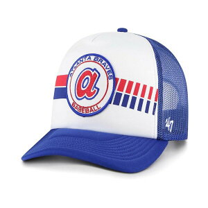 47uh Y Xq ANZT[ 47 Brand Men's Royal Atlanta Braves Cooperstown Collection Wax Pack Express Trucker Adjustable Hat Royal