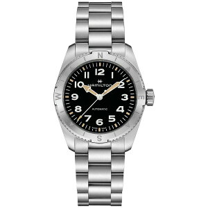 �n�~���g�� ���f�B�[�X �r���v �A�N�Z�T���[ Women's Swiss Automatic Khaki Field Expedition Stainless Steel Bracelet Watch 37mm Silver