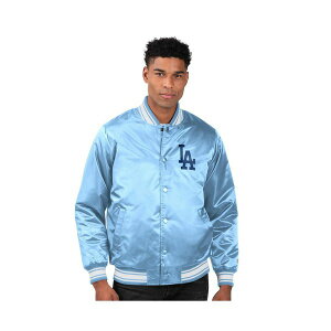 X^[^[ Y WPbgu] AE^[ Men's Light Blue Los Angeles Dodgers Locker Room Satin Full-Snap Varsity Jacket Light Blue