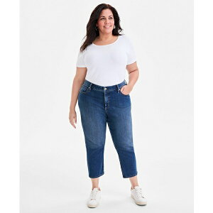 �X�^�C���A���h�R�[ ���f�B�[�X �f�j���p���c �{�g���X Plus Size Mid Rise Slim Straight Ankle Jeans, Macy's Exclusive Moddy Blue