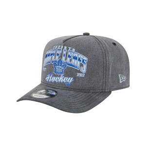 j[G Y Xq ANZT[ Men's Charcoal Toronto Maple Leaf's Throwback Washed A-Frame Pre-Curved 9FIFTY Snapback Hat Charcoal