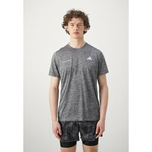 �A�f�B�_�X �����Y �V���c �g�b�v�X TEE - Sports T-shirt - black/grey three melange