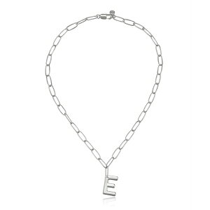 GeBJ fB[X lbNXE`[J[Ey_ggbv ANZT[ Paperclip Chain Initial Necklace Rhodium-E