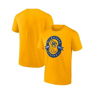�t�@�i�e�B�N�X �����Y T�V���c �g�b�v�X Men's Gold Milwaukee Brewers Iconic Glory Bound T-shirt Gold