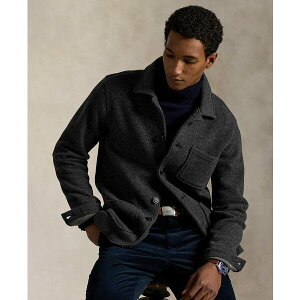 t[ Y WPbgu] AE^[ Men's Brushed Double-Knit Utility Jacket Dark Char Hthr/bouldr Gry Htr