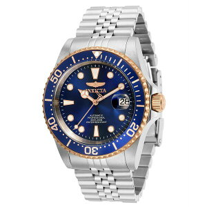 CrN^ Y rv ANZT[ Men's Pro Diver Automatic 3 Hand Dark Blue Dial Stainless Steel Bracelet Watch Blue