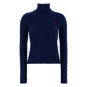�����t���[���� ���f�B�[�X �j�b�g&�Z�[�^�[ �A�E�^�[ Cable-knit turtleneck sweater Blue