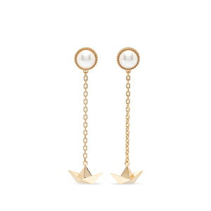 ���B���F�b�^ ���f�B�[�X �s�A�X���C�������O �A�N�Z�T���[ Pearl-embellished paper-boat earrings Gold