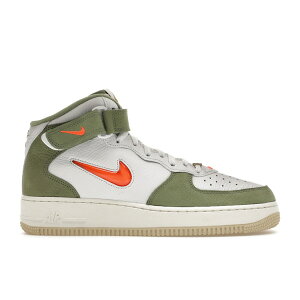 Nike �i�C�L �����Y �X�j�[�J�[ �yNike Air Force 1 Mid QS Jewel Oil Green�z �T�C�Y US_6.5(24.5cm) White/Oil Green/Sail/Total Orange
