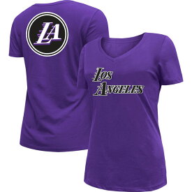 ニューエラ レディース Tシャツ トップス Los Angeles Lakers New Era Women's 2022/23 City Edition VNeck TShirt Purple