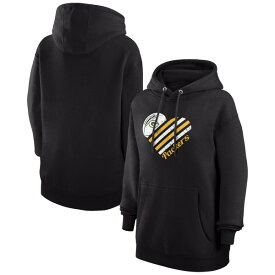 カールバンクス レディース パーカー・スウェットシャツ アウター Green Bay Packers GIII 4Her by Carl Banks Women's Heart Graphic Fleece Pullover Hoodie Black