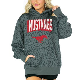 ゲームデイ レディース パーカー・スウェットシャツ アウター SMU Mustangs Gameday Couture Women's Running Wild Leopard Print Pullover Hoodie Black