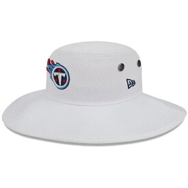 ニューエラ メンズ 帽子 アクセサリー Tennessee Titans New Era 2023 NFL Training Camp Panama Bucket Hat White