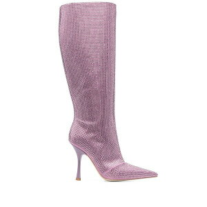�����[�W���[ ���f�B�[�X �u�[�c �V���[�Y Rhinestone-embellished 110mm knee-high boots Purple