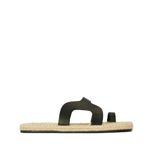 �I�X�N���� ���f�B�[�X �T���_�� �V���[�Y Square-toe flat sandals Black