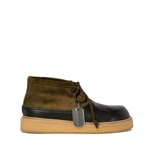 �}���j �����Y �u�[�c �V���[�Y Logo-tag leather ankle boots Brown