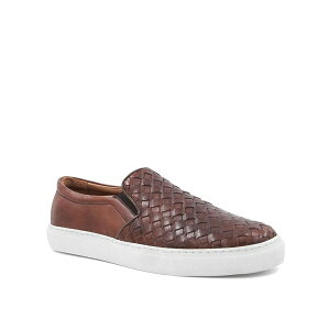 u[m}O Y Xj[J[ V[Y Men's Livorno Woven Slip On Sneakers Cognac woven