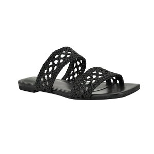 JoNC fB[X T_ V[Y Women's Florency Woven Slip-On Flat Sandals Black